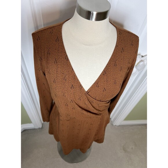 Kuhl Dress Faux Wrap Modal Organic Cotton Blend  Long Sleeve Dot Print Size L - Picture 3 of 12